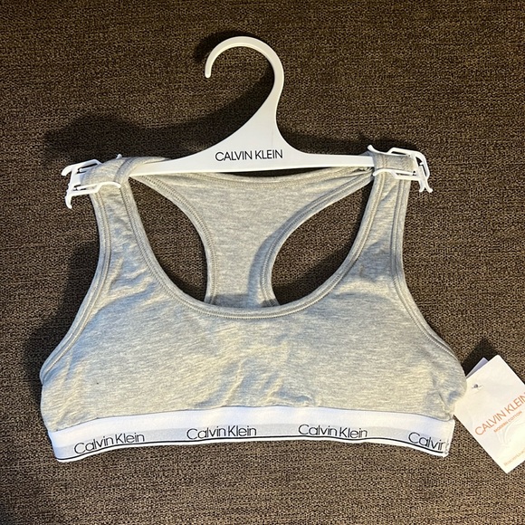 New Calvin Klein Girls Bralette Bundle of 2 - Size Medium 7/8 in Heather Grey - Picture 2 of 10
